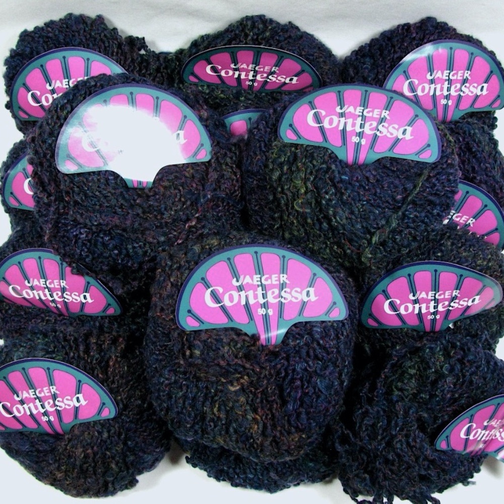 Jaeger Contessa Yarn Navy Blue Boucle Acrylic Wool 50g Lot of 15